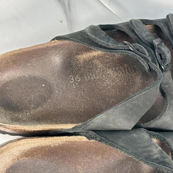 Birkenstock Betula Black Suede Triple Strap Sandals 36 (US 6) - Picture 6 of 7